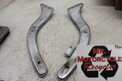 2003 YAMAHA V STAR 650 CHROME OEM REAR BACK WHEEL FENDER STRUTS BRACKETS M-4